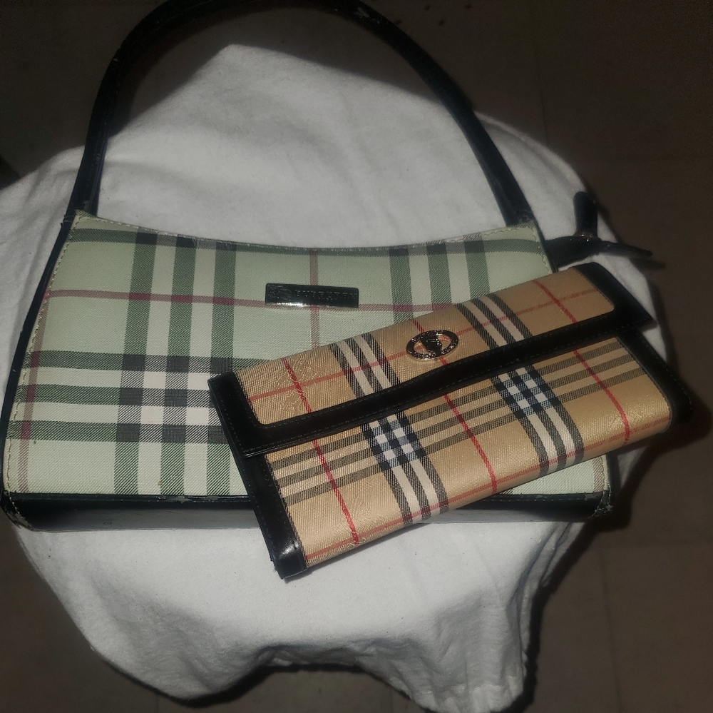 Plaid Monogram Purse W Matching Wallet